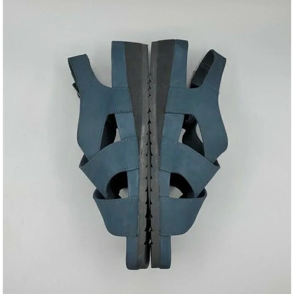 G.H. Bass Sandals Womens Azalea 9 Navy Blue Leather Suede Strappy Comfort Shoes - Picture 7 of 12